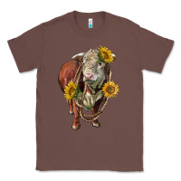 Chestnut hereford bull rope and sunflowers Classic Tee - LillyAllenDesigns