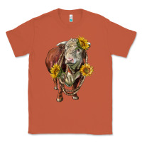 Copper hereford bull rope and sunflowers Classic Tee - LillyAllenDesigns