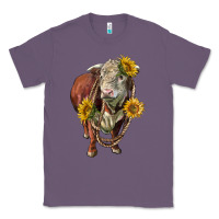 Lavender hereford bull rope and sunflowers Classic Tee - LillyAllenDesigns