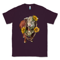 Plum hereford bull rope and sunflowers Classic Tee - LillyAllenDesigns