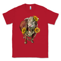Red hereford bull rope and sunflowers Classic Tee - LillyAllenDesigns