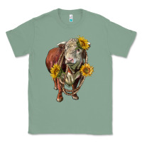Sage hereford bull rope and sunflowers Classic Tee - LillyAllenDesigns