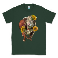 Sports Green hereford bull rope and sunflowers Classic Tee - LillyAllenDesigns