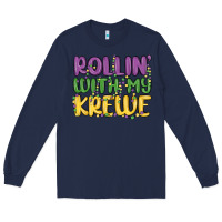 Navy rollin with my krewe Long Sleeve Tee - MaliasSmallBusiness