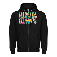 Black Hunny Bunny Easter Zipper Hoodie - BundleAndBundleShop
