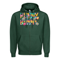 Sports Green Hunny Bunny Easter Zipper Hoodie - BundleAndBundleShop