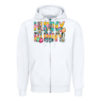White Hunny Bunny Easter Zipper Hoodie - BundleAndBundleShop