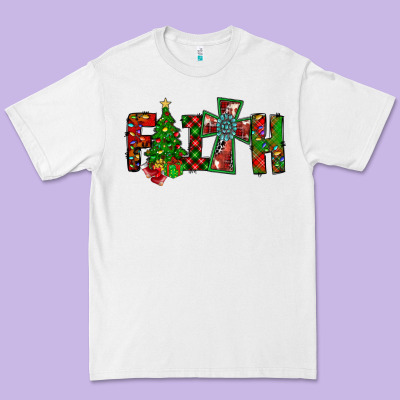 Christmas Faith With Cross Premium Tee Designed By Cowhidedigitalart
