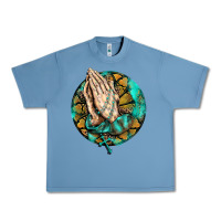 Pebble Blue western praying hands prayer rosary  faith cross Urban Heavy Tee - BarkalooDesign