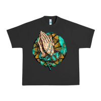 Pigment Black western praying hands prayer rosary  faith cross Urban Heavy Tee - BarkalooDesign