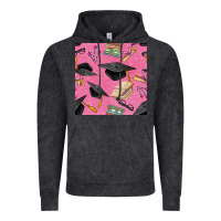 Vintage Black pink glitter graduation seamless pattern Vintage Hoodie - BundleAndBundleShop