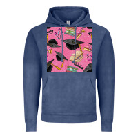Vintage Denim pink glitter graduation seamless pattern Vintage Hoodie - BundleAndBundleShop