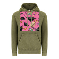 Vintage Olive pink glitter graduation seamless pattern Vintage Hoodie - BundleAndBundleShop