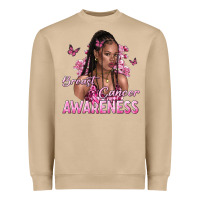 Mushroom breast cancer awareness afro woman Heavyweight Sweatshirt - NancyCooperArtShop