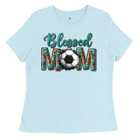 Baby Blue western blessed mom with soccer Ladies Tee - texasbilliewilder