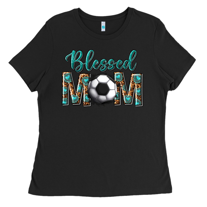 Western Blessed Mom With Soccer Ladies Tee by texasbilliewilder | Teevron