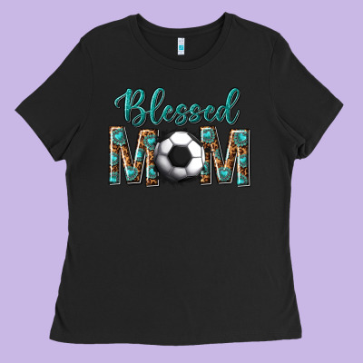 Western Blessed Mom With Soccer Ladies Tee Designed By Texasbilliewilder