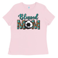 Bubblegum Pink western blessed mom with soccer Ladies Tee - texasbilliewilder