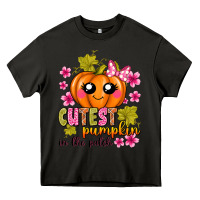Asphalt Cutest Pumpkin In The Patch Heavy Core Tee - texasbilliewilder