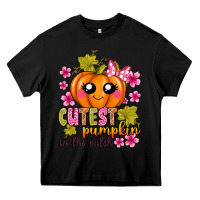 Black Cutest Pumpkin In The Patch Heavy Core Tee - texasbilliewilder
