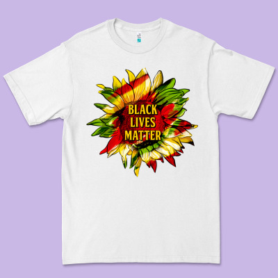 Black Lives Matter Sunflower Premium Tee Designed By Hra Design Shop