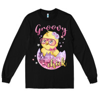 Black groovy chick easter Long Sleeve Tee - MaliasSmallBusiness