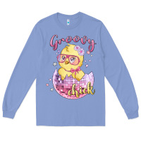 Colony Blue groovy chick easter Long Sleeve Tee - MaliasSmallBusiness