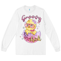 White groovy chick easter Long Sleeve Tee - MaliasSmallBusiness