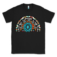 Black western turquoise aztec cowhide serape  rainbows Classic Tee - AdoDesignShop