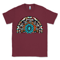 Burgundy western turquoise aztec cowhide serape  rainbows Classic Tee - AdoDesignShop