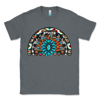 Charcoal Heather western turquoise aztec cowhide serape  rainbows Classic Tee - AdoDesignShop