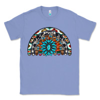 Colony Blue western turquoise aztec cowhide serape  rainbows Classic Tee - AdoDesignShop
