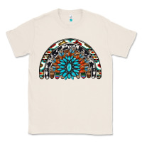 Natural western turquoise aztec cowhide serape  rainbows Classic Tee - AdoDesignShop