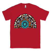 Red western turquoise aztec cowhide serape  rainbows Classic Tee - AdoDesignShop