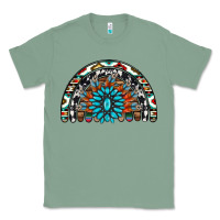 Sage western turquoise aztec cowhide serape  rainbows Classic Tee - AdoDesignShop