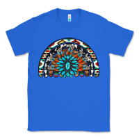 True Royal western turquoise aztec cowhide serape  rainbows Classic Tee - AdoDesignShop