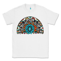 White western turquoise aztec cowhide serape  rainbows Classic Tee - AdoDesignShop
