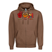 Chestnut Peace Love Firefighter Zipper Hoodie - BundleAndBundleShop