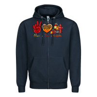 Navy Peace Love Firefighter Zipper Hoodie - BundleAndBundleShop