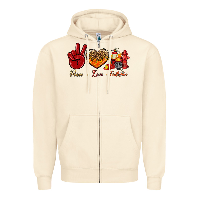 Peace Love Firefighter Zipper Hoodie by BundleAndBundleShop | Teevron