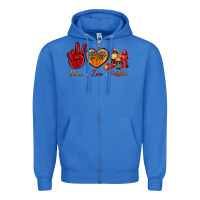 True Royal Peace Love Firefighter Zipper Hoodie - BundleAndBundleShop