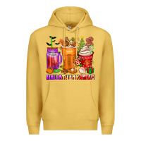 Antique Gold hallothanksmas coffee cups Premium Hoodie - texasbilliewilder