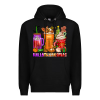 Black hallothanksmas coffee cups Premium Hoodie - texasbilliewilder
