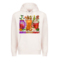 Pale Pink hallothanksmas coffee cups Premium Hoodie - texasbilliewilder