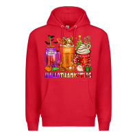 Red hallothanksmas coffee cups Premium Hoodie - texasbilliewilder