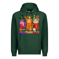 Sports Green hallothanksmas coffee cups Premium Hoodie - texasbilliewilder