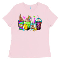 Bubblegum Pink nail art coffee cups Ladies Tee - Zillion Design Studio