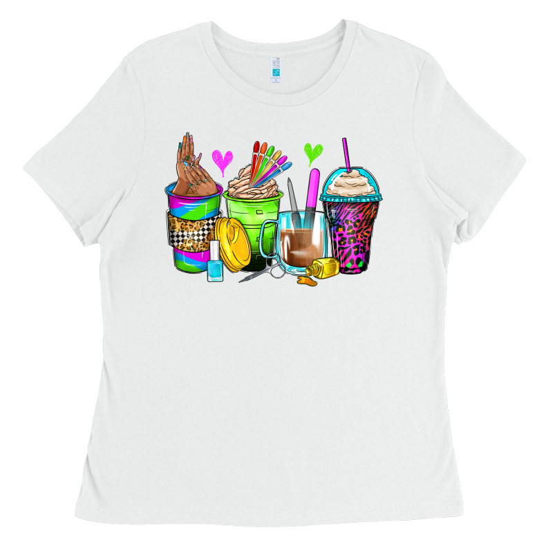 Nail Art Coffee Cups Ladies Tee by Zillion Design Studio | Teevron