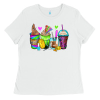 White nail art coffee cups Ladies Tee - Zillion Design Studio