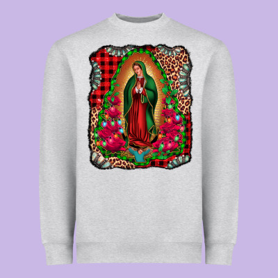 Our Lady Of Guadalupe Christmas Heavyweight Sweatshirt Designed By Jasminsmagicworld